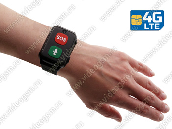GPS браслет-трекер с 4G/GSM тревожной кнопкой и видеокамерой «TrakFon 09-4G-VideoSOS»